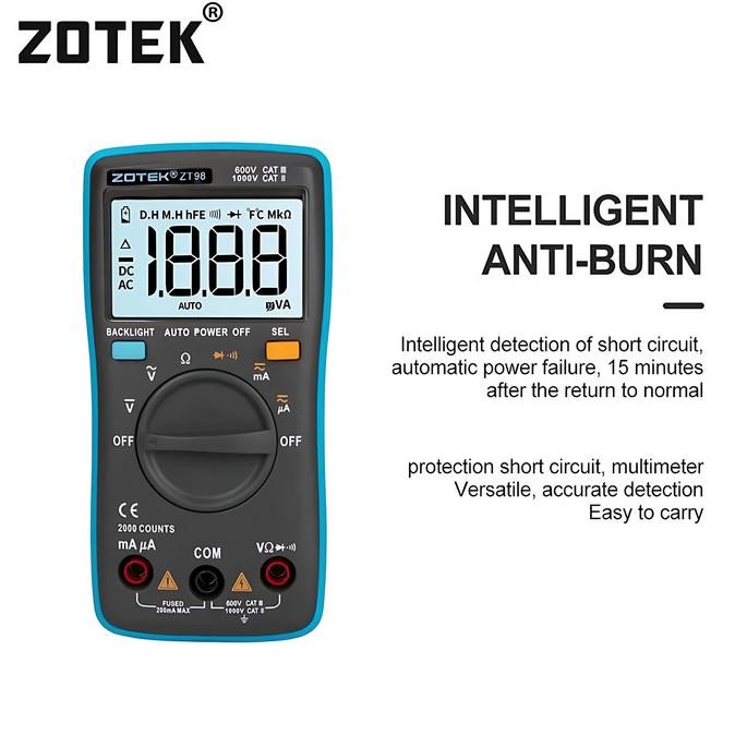 AVOMETER DIGITAL ZOTEK ZT98 / MULTITESTER DIGITAL ZT98ORIGINAL
