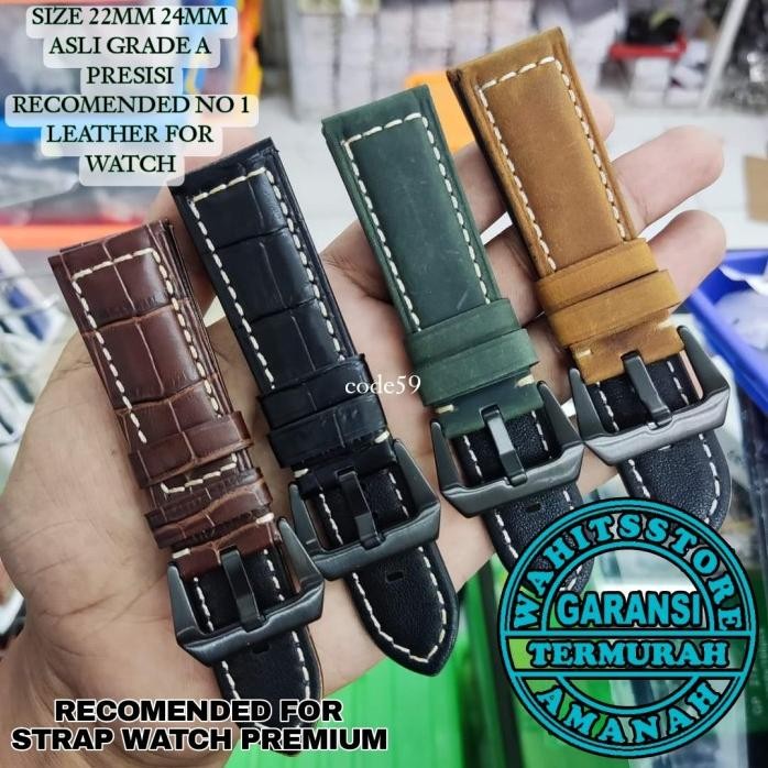 TALI JAM TANGAN KULIT NAUTICA SIZE 22MM 24MM LEATHER STRAP PREMIUM