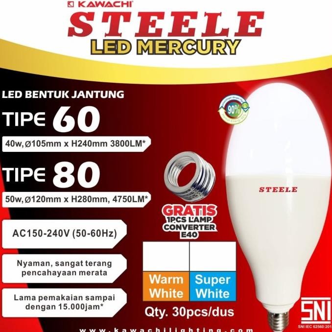 LAMPU BOHLAM LED STEELE KAWACHI 1612T