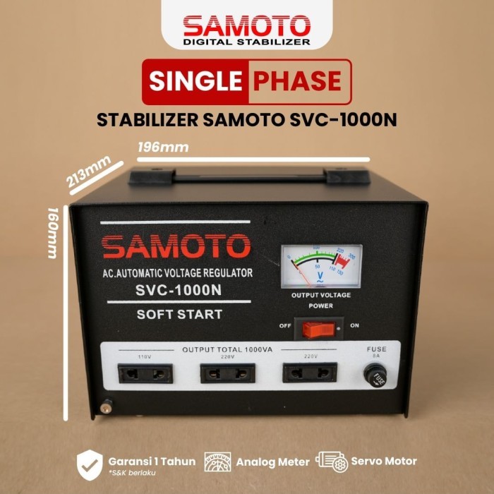 Terbaru Svc 1000N Stabilizer Samoto 1000Va 700Watt Avr Stavolt Servo Motor
