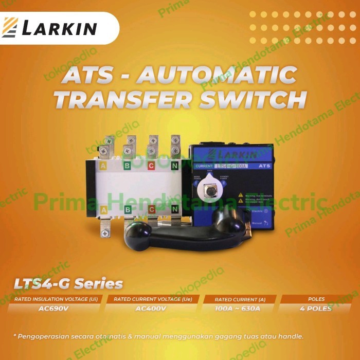 ATS Larkin LTS4-G 400A/4P 400A 4 Pole COS Motorized Larkin