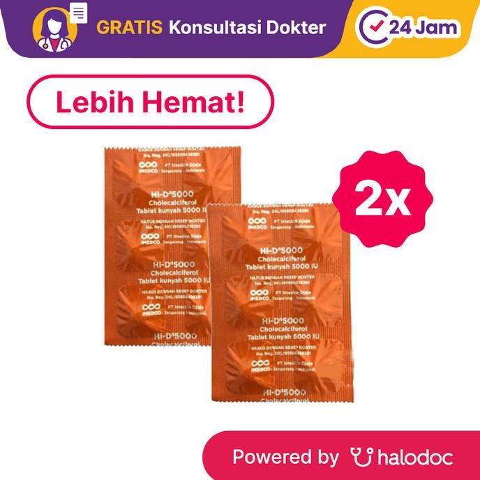 HRG DISKON Hi D 5000 Vitamin D3 2 Strip 12 Tablet