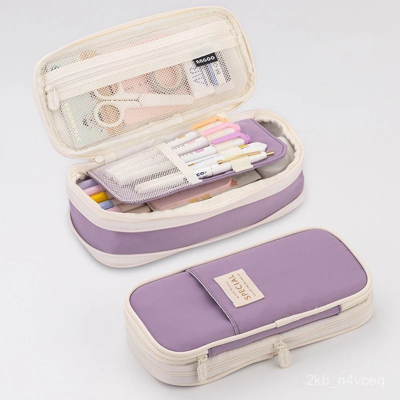 

Creative pencil case Large Capacity Double Layers CPC Certification Safe Material School case Pouch Stationery for Girls HX5O