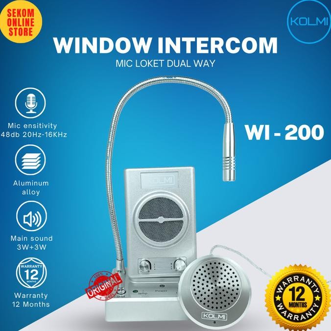 PROMO - KOLMI Dual Way Window Intercom - Mic Loket 2 Arah WI-200