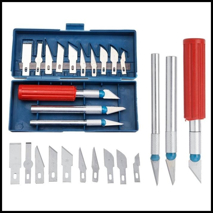 

Set Pisau Ukir Seni 13 In 1 Crafting Knife 3 Handle /Alat Ukir