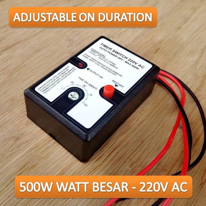 sale timer switch 500w (auto off) saklar on-off listrik 220v ac -watt besar