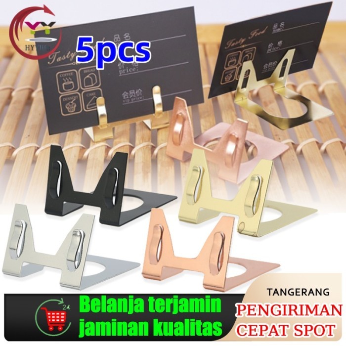 

Sale 5Pcs Price Tag Jepit Harga Bahan Logam Clip Penjepit Label Hanger Tatakan Holder Foto Price Tag