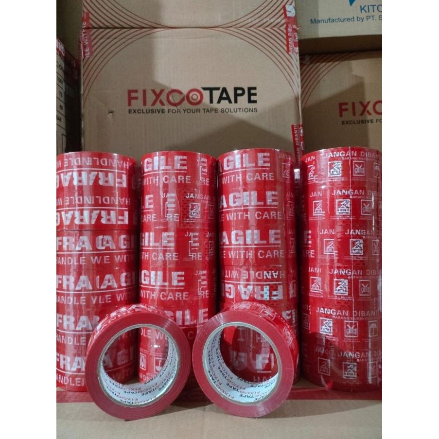 

Terbaru 6 PCS/SLOP Lakban Fragile Merah Jangan Dibanting 48mm x 90 Yard