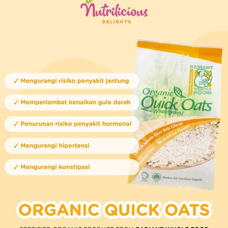

Organic Qui Instant Oats Radiant 500 Gr Oat Gandum Organik Mpasi