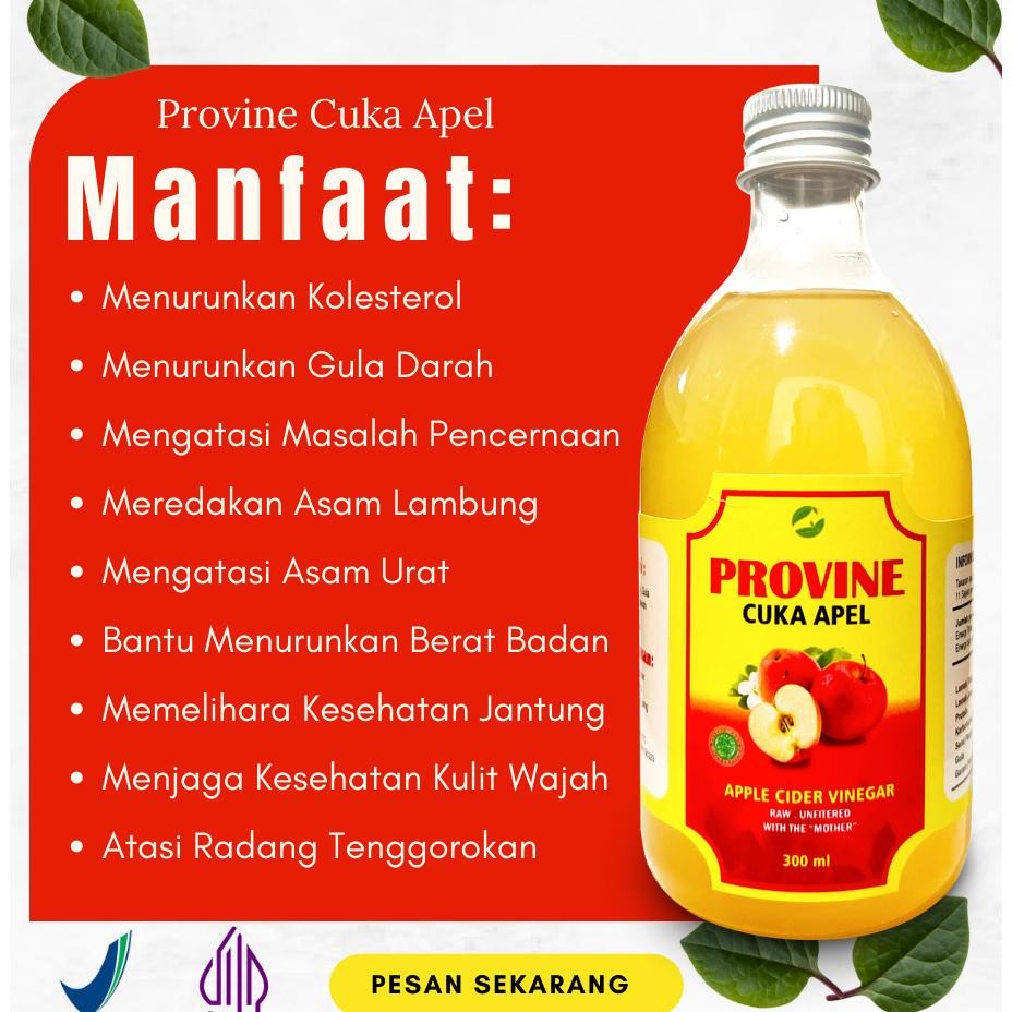 

Provine Cuka Apel Halal & Bpom Cider Vinegar With Mother