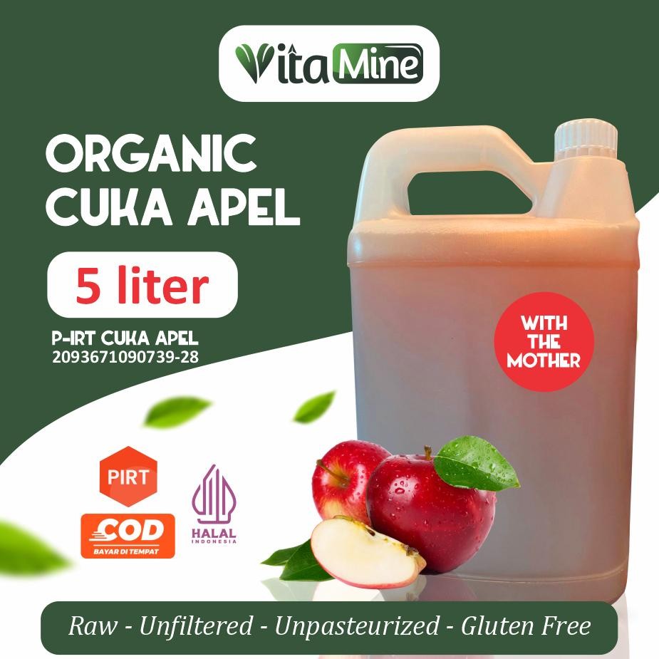 

Vitane - Cuka Apel 5 Liter - Cider Vinegar Curah | Cuka Apel Organik With The Mother