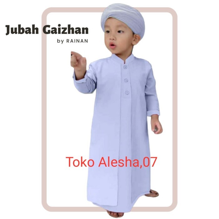 Promo Toko Alesha Jubah GAIZHAN Jubah Anak Gamis Anak Laki-Laki Terbaru - Putih, S