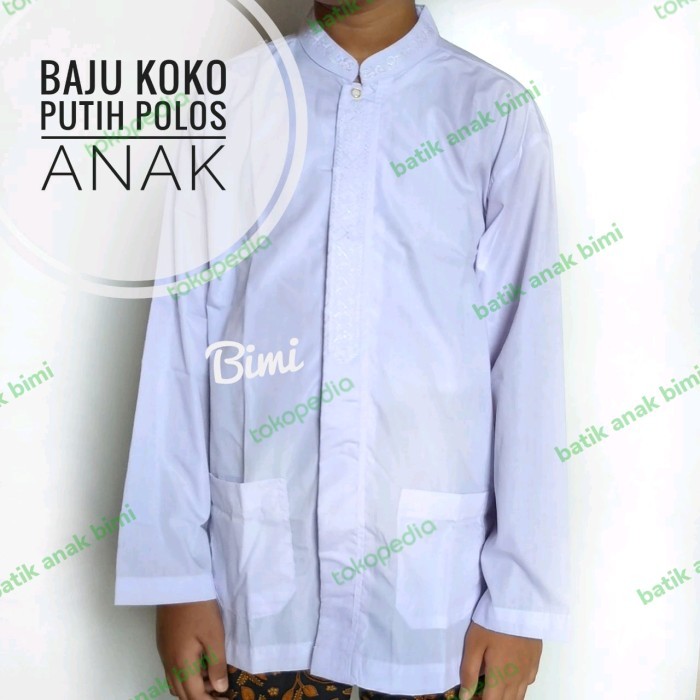 Baju Koko Anak baju koko putih anak laki laki lengan panjang SD SMP - 9 one set premium original ade