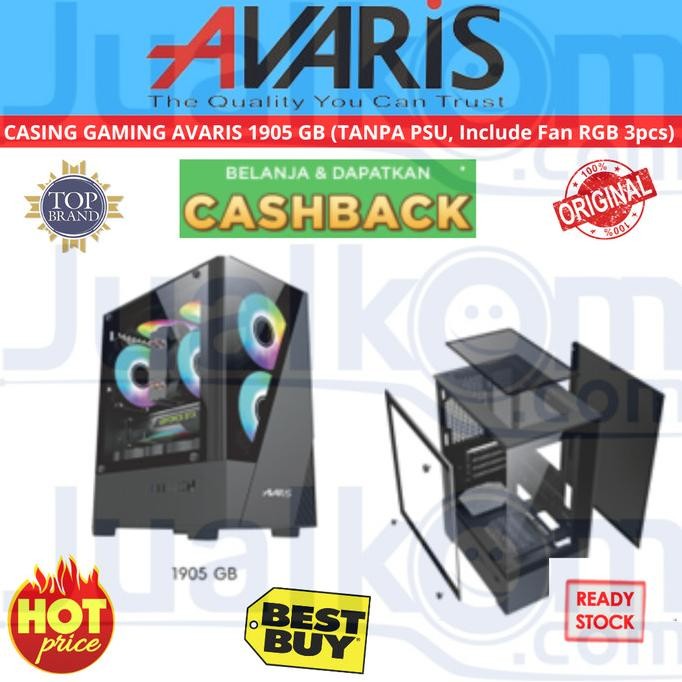 NEW Casing PC Gaming Case AVARIS Free 3 Fan RGB