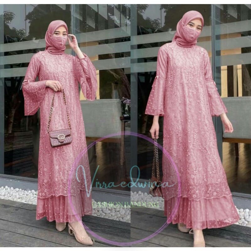 Hamis Gaun Gamis Modern Adem Ganis Premium Mewah Lebaran Gmis Ibu Ibu Pengajian Games Perempuan Dres