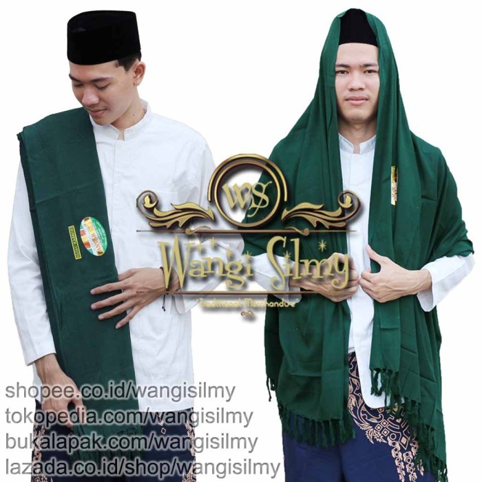 Bisa COD Sorban Polos Hijau Tua Rayon Surban Rida Panjang Habib Kasmir BISA COD DA259