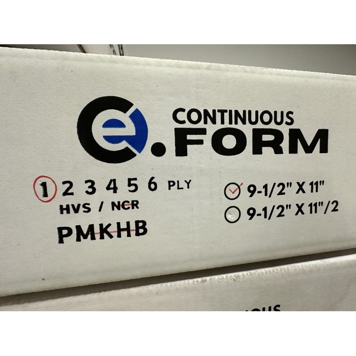 

E Form K1 HVS 1 PLY Kertas Computer Continuous Form [PUTIH]