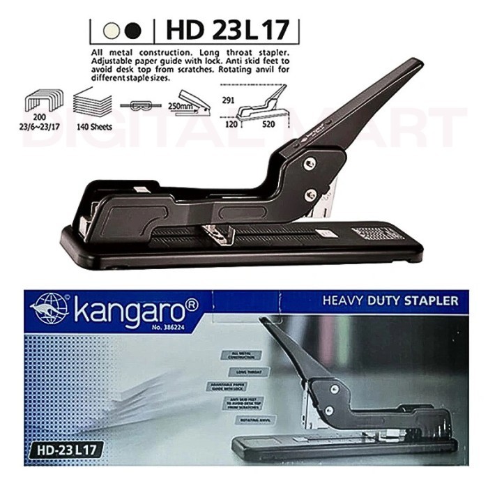 

Stapler Staples Besar Jilid Buku HD 23L17 KANGARO HEAVY DUTY /HD 12L17