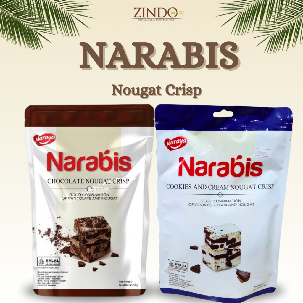 

NARAYA NARABIS 90gr ASSORTMENT NOUGAT CRIPS / CHOCOLATE, COOKIES & CREAM NOUGAT CRIPS