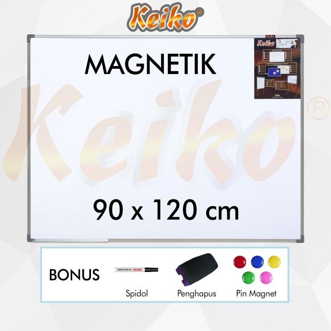 

TERMURAH - Papan Tulis Whiteboard Gantung Magnet Single Face Keiko 90 x 120 cm