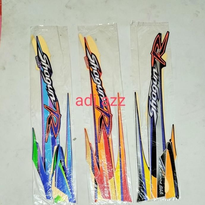 Terlaris Striping Stiker Lish Full Body Merah Biru Hitam Shogun R 110 New