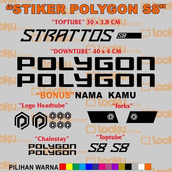 Terlaris Stiker Polygon Strattos S8 Decal Sepeda Roadbike