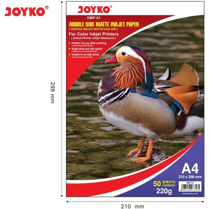 

Viral Double Side Matte Inkjet Paper Kertas 2 Sisi Joyko Dmp-01 A4 50 Sheets Neo