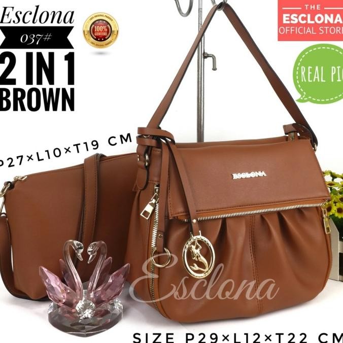 Tas Wanita Batam Esclona 037 Tas Tangan Handbag Selempang Wanita Impor Merianasari12