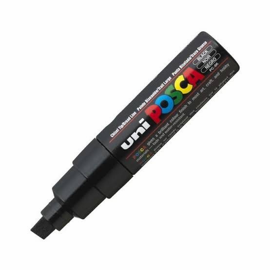 

TERBARU Uni Posca PC-8K Black - Broad Chissel Tip 8.0mm Paint Marker Hitam