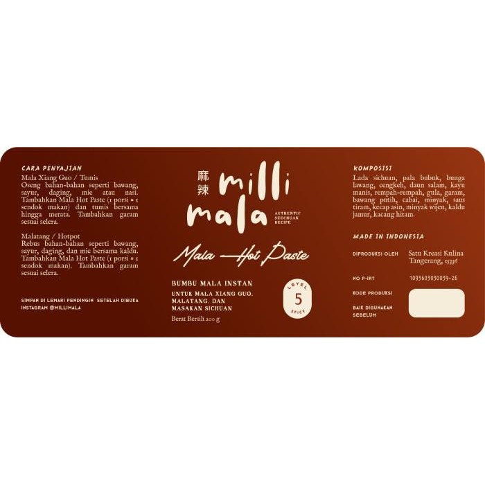 

Mala Hot Paste - Bumbu Mala Xiang Guo, Malatang, Szechuan By Millimala