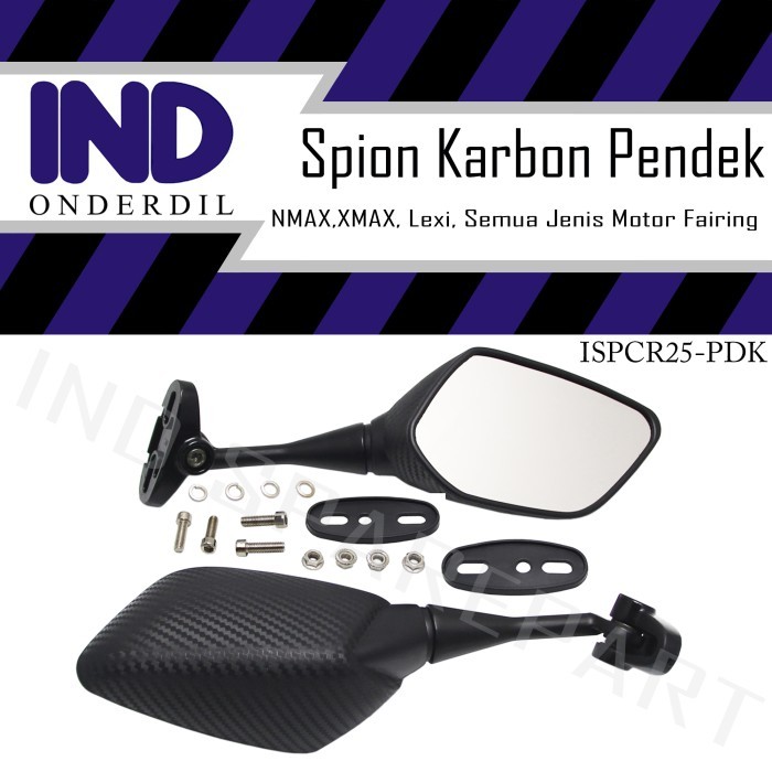 Ready Spion-Sepion-Kaca Pendek Variasi Karbon GSX 150-GSX150/Ninja 250-300