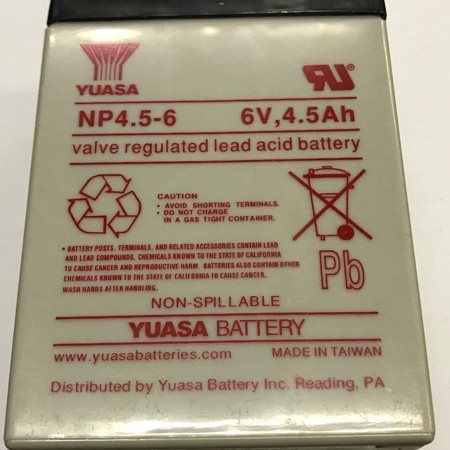 Ready Baterai Aki Kering Yuasa Np4.5-6 ( 6v 4,5Ah ) Aki kering Yuasa 6v 4,5A