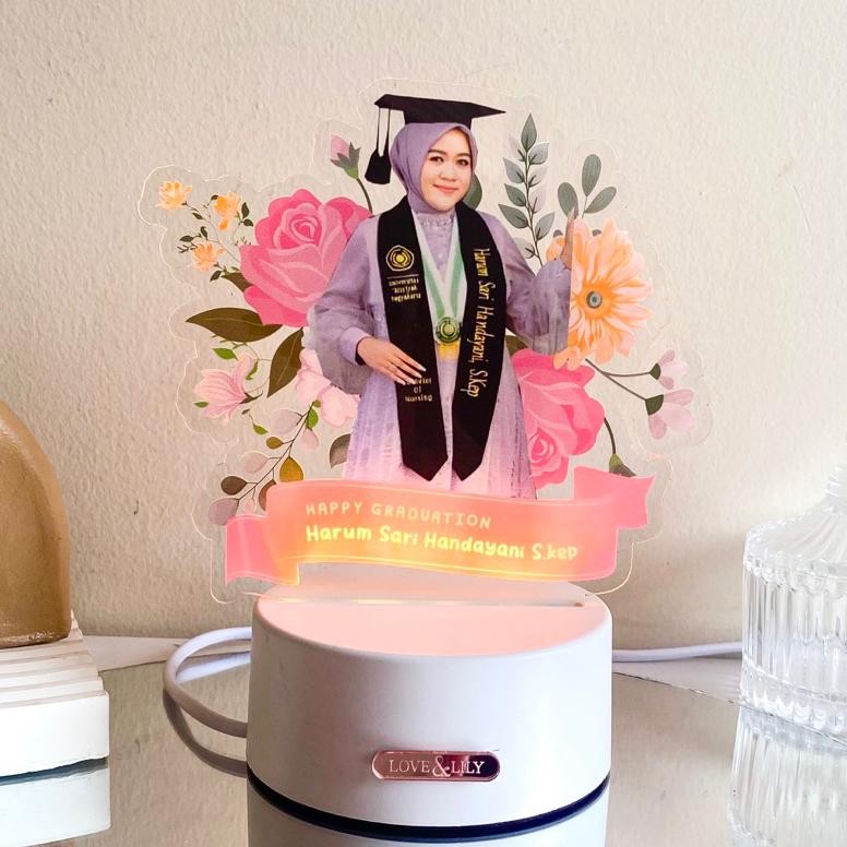 ton carol lamp - lampu plakat acrylic custom gift wisuda graduation kado akrilik hampers cewek bunga