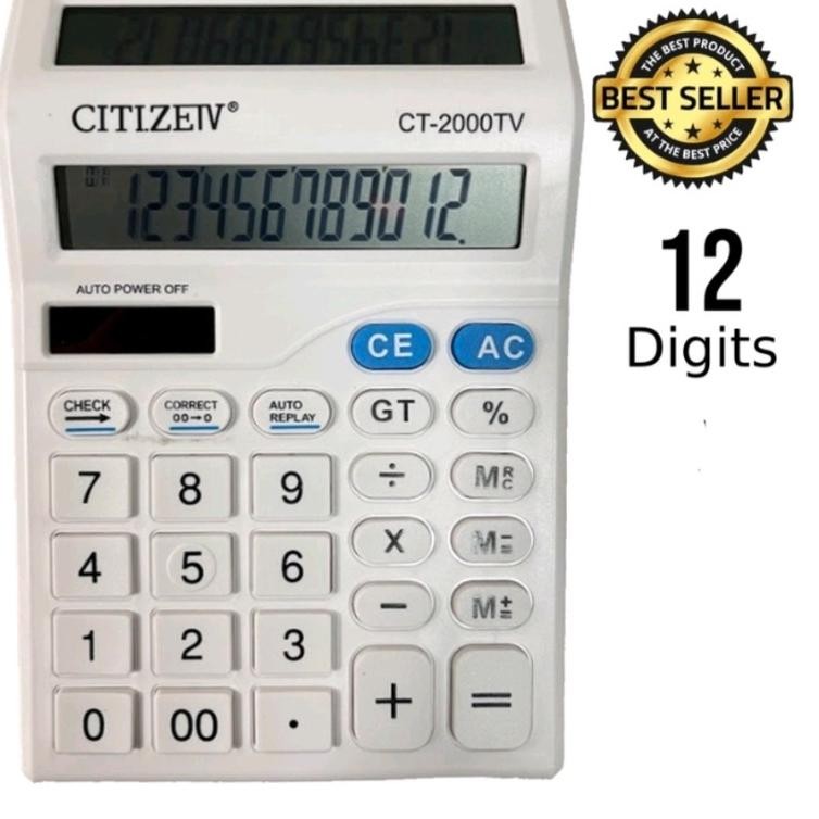 

Kalkulator 2 Layar Ct-2000Tv 12 Digit - Calculator Che Dual 2 Power