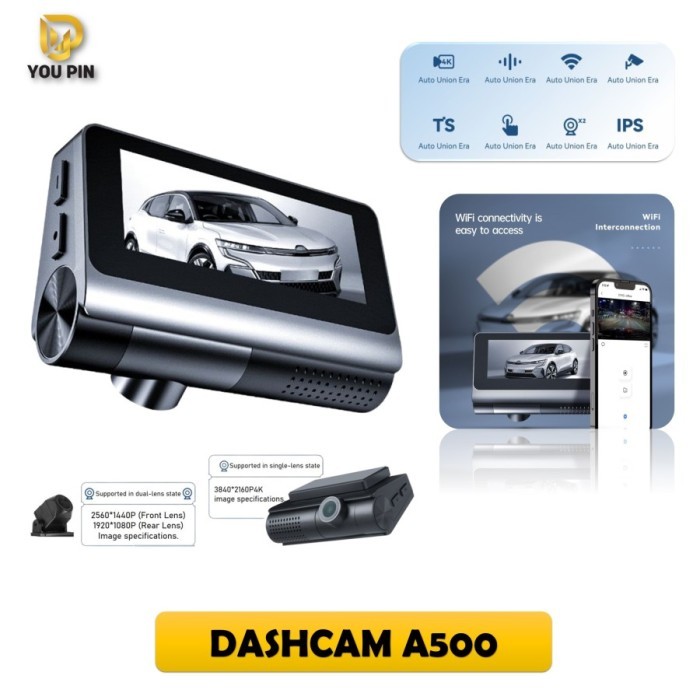 You Pin Dashcam A500 Dash Cam 4K HD Wifi Hidden Recorder Kamera Mobil