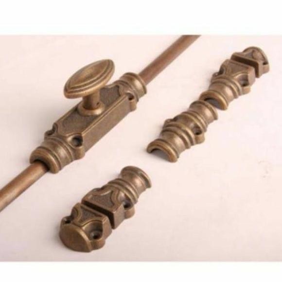 Grendel Espanyolet Kuningan Solid Grendel Batavia Kuno Sedekan Pintu