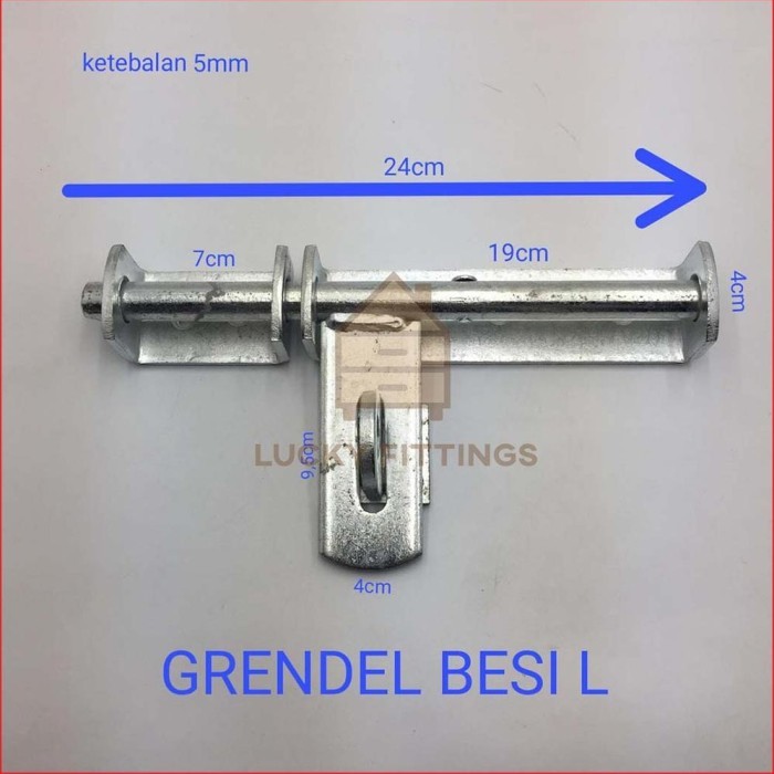 Grendel Pintu Besi L / Besar Panjang Kunci Pagar Selot Jendela Slot