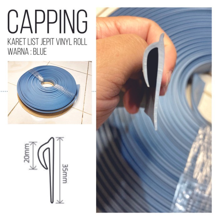 Capping karet vinyl roll/capping list penjepit vinyl roll