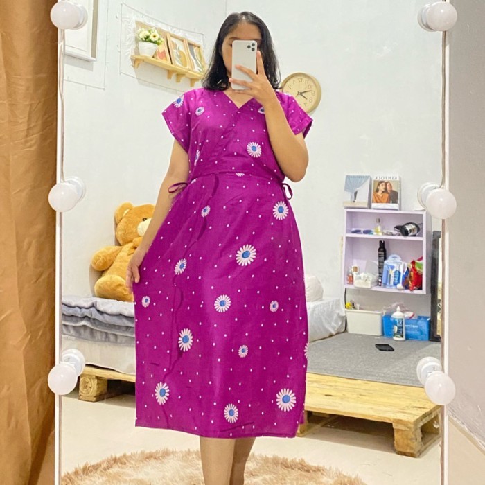 TERLARIS KIMONO JUMBO DAISY LD120 Dress BALI DASTER #4 - violet daisy