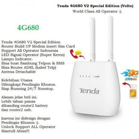Promoo Modem wifi 4g all operator TENDA 4G680 / Mifi LTE ROUTER TENDA 4G680