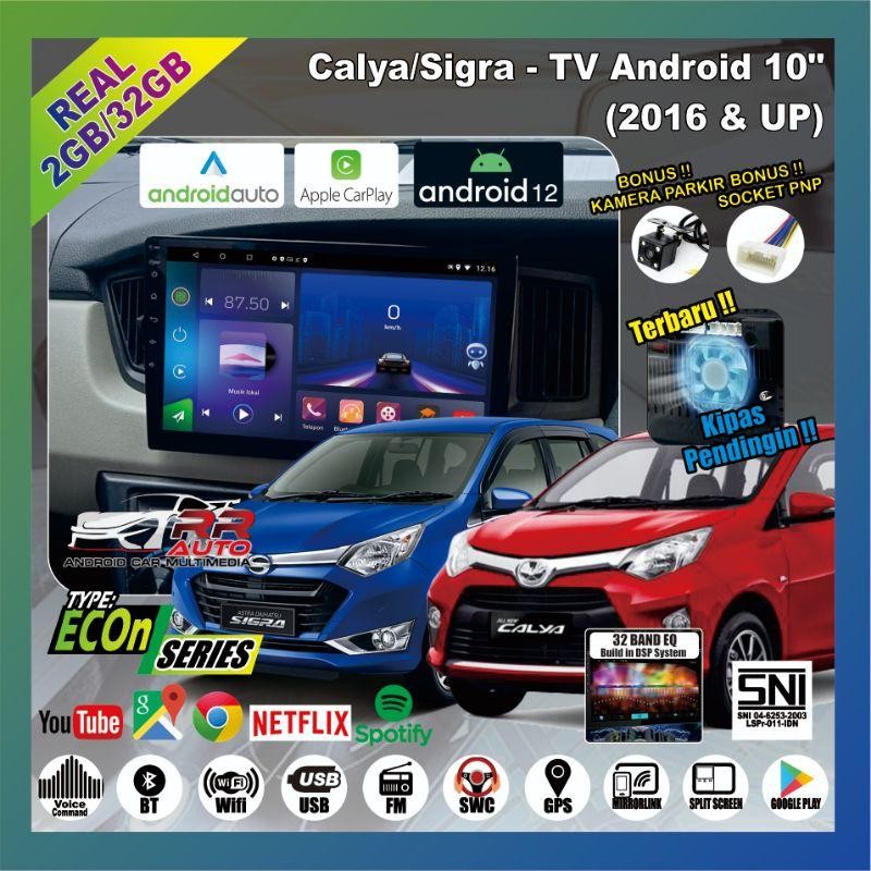 Calya Sigra | Tape Tv Mobil,Headunit Android Os 11-12,2/32Gb,Apple Carplay,Androidauto,Ips,Wifi,Dsp 