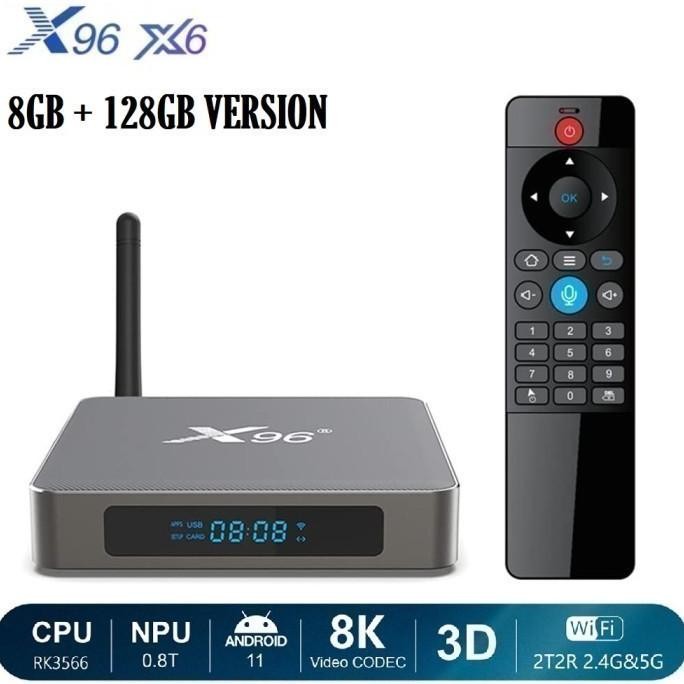 X96 X6 - Android 11 Smart TV Box 8K UHD - RAM 8GB ROM 128GB