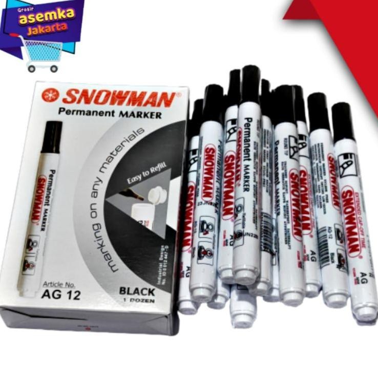 

Spidol Permanent Snowman Ag12 Isi 12Pcs