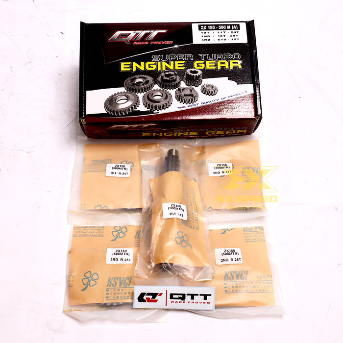 QTT GEAR RATIO RASIO QTT KAWASAKI NINJA KR 500 M 500M TIPE A TYPE A 11-24, 18-28, X-25