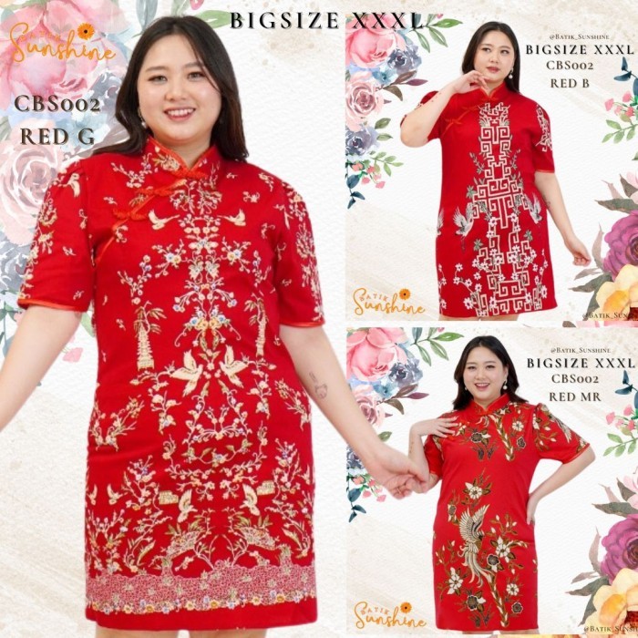 Lellay - Cheongsam Sangjit Dress Batik Wanita Size Xxxl/Jumbo/Big Size Cbs002(7