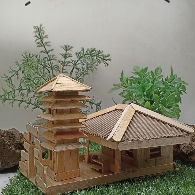 Miniatur Rumah Adat Bali Stik es Krim LA