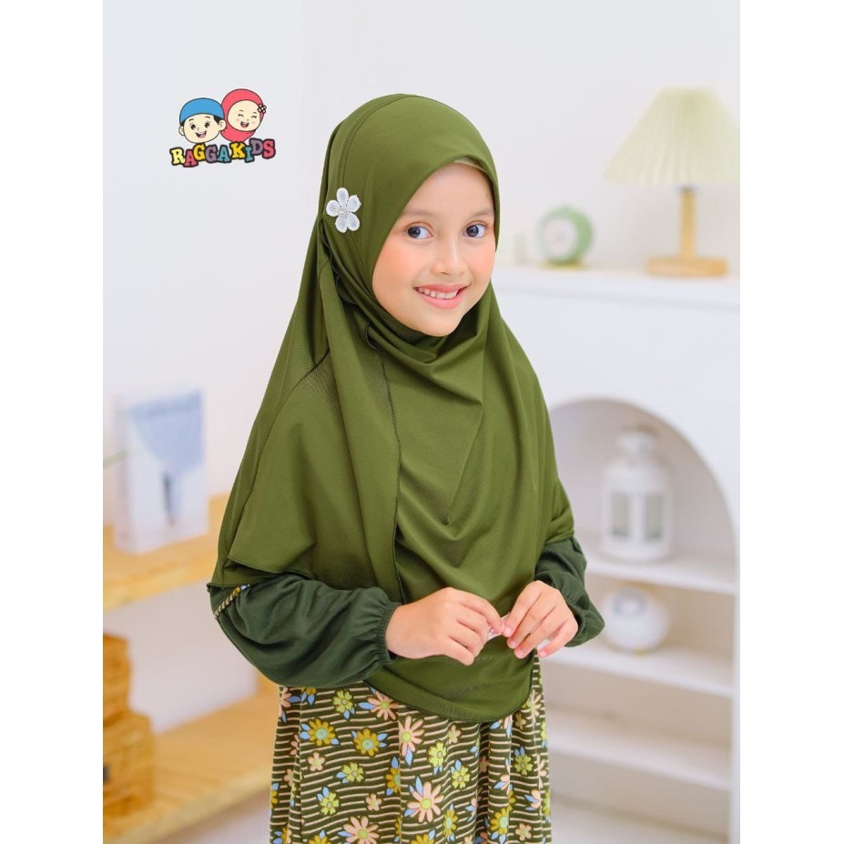 PROMO Gamis anak perempuan Raggakids usia 2 - 13 tahun | Gamis motif bunga - Hijab Zara Army, S