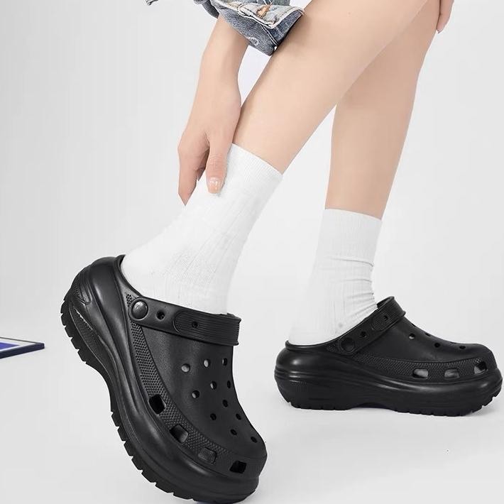 Fentina Sandal Kodok Wanita Kekinian Sandal Baim Wanita Tinggi 8Cm Wedges Sandal Jelly Wanita