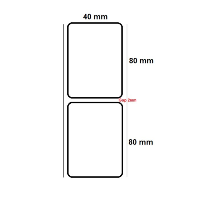 

Label Sticker Barcode OPP Transparant 40x80mm 1 Line 6000pcs Gap 2mm, Core 3