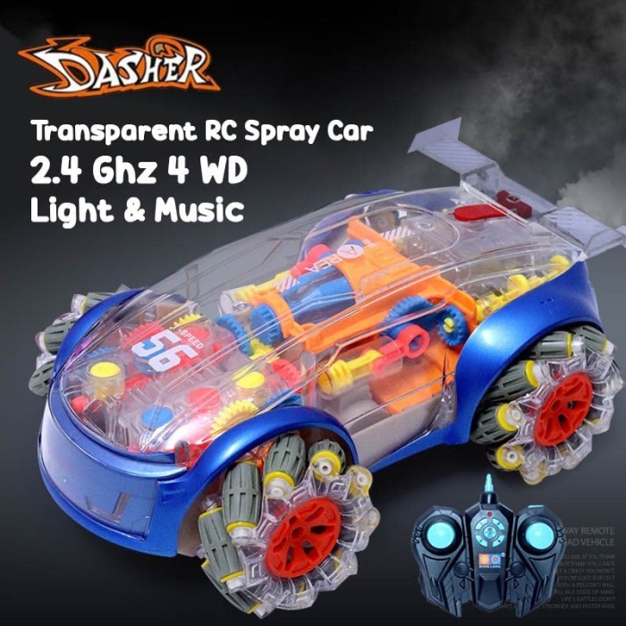 Mainan Mobil Anak Dasher Rc Transparent Music And Light